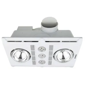 Profile Plus 2 Heat Bathroom Exhaust Fan With 3 X 6W LED Globes White by Martec, a Exhaust Fans for sale on Style Sourcebook