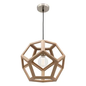 Peeta Natural Timber Pendant Light 40cm by Mercator, a Pendant Lighting for sale on Style Sourcebook