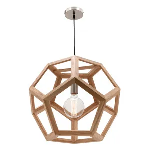 Peeta Natural Timber Pendant Light 55cm by Mercator, a Pendant Lighting for sale on Style Sourcebook