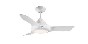 Mercator Phaser White Indoor/Outdoor Ceiling Fan With CCT LED Light 36" by Mercator, a Ceiling Fans for sale on Style Sourcebook