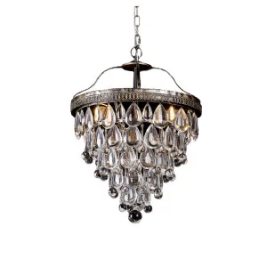 Bronze Lode Cascade Crystal Drop Pendant Light Small by Lode International, a Pendant Lighting for sale on Style Sourcebook