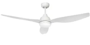 Bahama 52" DC Smart Wifi Enabled ABS Moulded Blade Ceiling Fan With 18W LED Light And Remote Matt White by Brilliant, a Ceiling Fans for sale on Style Sourcebook