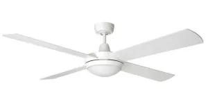 Tempest 52" 18W CCT Dimmable LED Timber Bladed Ceiling Fan White by Brilliant, a Ceiling Fans for sale on Style Sourcebook