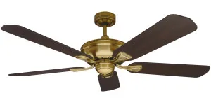 Healey 52" 1300mm Timber Ceiling Fan Antique Brass by Mercator, a Ceiling Fans for sale on Style Sourcebook