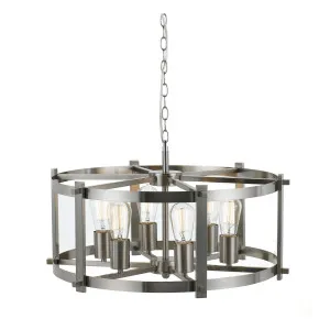 Telbix Finley Large Industrial Chain Pendant Light Nickel by Telbix, a Pendant Lighting for sale on Style Sourcebook