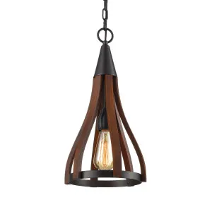 CLA Khaleesi Iron And Wood Pendant With E27 Light Small by Compact Lamps Australia, a Pendant Lighting for sale on Style Sourcebook