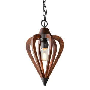 CLA Senorita Tuscan Coffee Wood Timber Pendant With E27 Light Small by Compact Lamps Australia, a Pendant Lighting for sale on Style Sourcebook