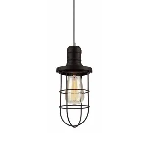 CLA Blackband Iron Cage Pendant With E27 Light Blackband 1 by Compact Lamps Australia, a Pendant Lighting for sale on Style Sourcebook