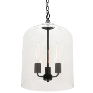 Hampton Glass Pendant Light With Matte Black Metal Large by Mercator, a Pendant Lighting for sale on Style Sourcebook