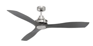 Mercator Clarence 56" (1420mm) ABS Blade Ceiling Fan Brushed Chrome and Black by Mercator, a Ceiling Fans for sale on Style Sourcebook