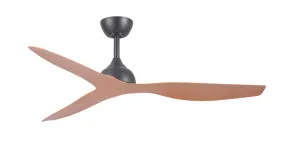 Claro Whisper DC 52" (1320mm) Ceiling Fan with Remote Matte Black and Merbau by Claro, a Ceiling Fans for sale on Style Sourcebook