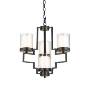 Telbix Alvarez Antique Black & Clear/Opal Glass E14 Pendant Light 4 Light by Telbix, a Pendant Lighting for sale on Style Sourcebook