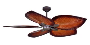 ThreeSixty Tropicana 54" (1370mm) Tropical 5 Blade Indoor/Outdoor Ceiling Fan Oil-Rubbed Bronze and Brown by ThreeSixty, a Ceiling Fans for sale on Style Sourcebook