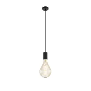 Eglo Tavistock 1 Light Pendant Light Edison Screw (E27) Black by Eglo, a Pendant Lighting for sale on Style Sourcebook