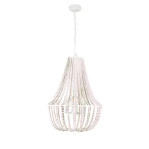 Mercator Willow 4 Light Wooden Bead Pendant Light (E27) White by Mercator, a Pendant Lighting for sale on Style Sourcebook