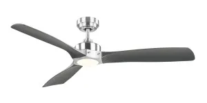 Mercator Ikuu 52" Smart WiFi Minota Indoor DC Ceiling Fan With 20W LED Light & Remote Brushed Chrome and Black by Mercator, a Ceiling Fans for sale on Style Sourcebook