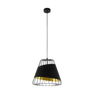 Eglo Austell Black and Gold Pendant Light Large by Eglo, a Pendant Lighting for sale on Style Sourcebook