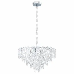 Eglo Carvario Crystal Pendant Light (E14) 10 Light by Eglo, a Pendant Lighting for sale on Style Sourcebook