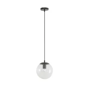 Domus Bubble 200 Clear Glass Pendant Light Edison Screw (E27) Black by Domus, a Pendant Lighting for sale on Style Sourcebook