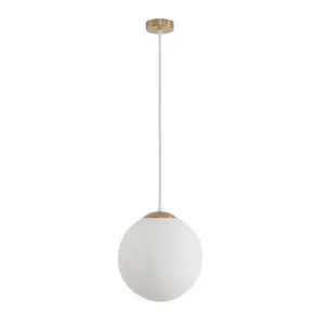 Domus Bubble 300 Opal Glass Pendant Light Edison Screw (E27) Satin Brass by Domus, a Pendant Lighting for sale on Style Sourcebook