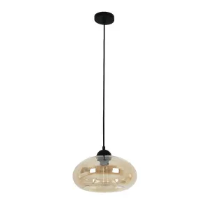 CLA Mason 1 Light Oval Glass Pendant Light (E27) Amber by Compact Lamps Australia, a Pendant Lighting for sale on Style Sourcebook