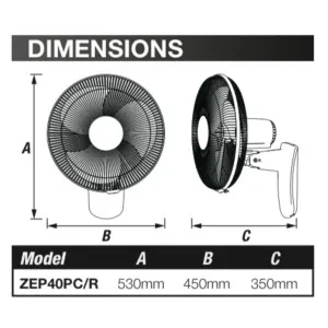 Zephyr 2 40cm 3 Blade Wall Fan Pull Cord by Ventair, a Ceiling Fans for sale on Style Sourcebook