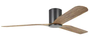 Eglo Iluka 60" ABS DC Hugger Ceiling Fan Black & Timber by Eglo, a Ceiling Fans for sale on Style Sourcebook