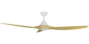 Calibo Smart CloudFan 60" (1520mm) ABS DC Ceiling Cloud Fan with 20W CCT LED Light and Remote White & Bamboo by Calibo, a Ceiling Fans for sale on Style Sourcebook