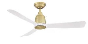 ThreeSixty Kute 44" Indoor/Outdoor DC Ceiling Fan Satin Brass & White by ThreeSixty, a Ceiling Fans for sale on Style Sourcebook