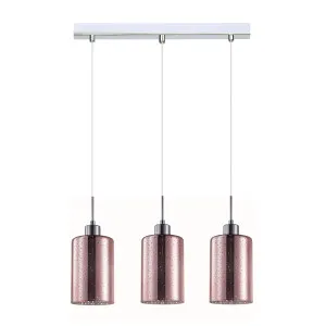 CLA Oblong Iron & Rose Gold Dotted Pendant Lights (E27) 3 Light Bar by Compact Lamps Australia, a Pendant Lighting for sale on Style Sourcebook