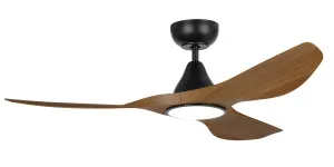 Eglo Surf 48" ABS DC Ceiling Fan with 20W CCT LED Light Black & Teak by Eglo, a Ceiling Fans for sale on Style Sourcebook