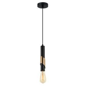 Black & Brass CLA Golda Pendant (E27) Diagonal by Compact Lamps Australia, a Pendant Lighting for sale on Style Sourcebook