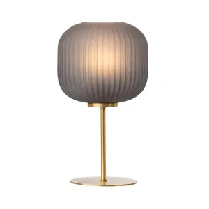 Mayfield Grey & Brass Leone Table Lamp (E27) Tall by Mayfield, a Table & Bedside Lamps for sale on Style Sourcebook