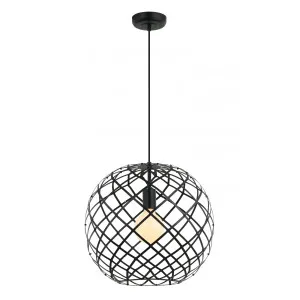 Black Fiorentino Sansiro Cage Pendant (E27) 400mm by Fiorentino, a Pendant Lighting for sale on Style Sourcebook