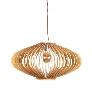 Natural Fiorentino Bayron Wooden Pendant Light (E27) Large by Fiorentino, a Pendant Lighting for sale on Style Sourcebook