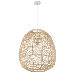 Natural Telbix Rana Woven Pendant (E27) Large by Telbix, a Pendant Lighting for sale on Style Sourcebook