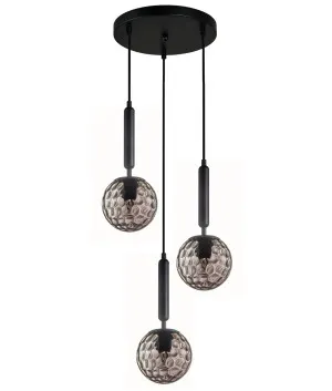 Black Smoke CLA Trattino Sphere Pendant (E27) 3 Cluster by Compact Lamps Australia, a Pendant Lighting for sale on Style Sourcebook