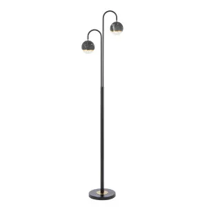 Telbix Oneta 2 Light Floor Lamp (G9) Black by Telbix, a Floor Lamps for sale on Style Sourcebook