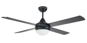 Brilliant Tempo Plus 48" Timber Blade AC Ceiling Fan with 2x E27 Light Black by Brilliant, a Ceiling Fans for sale on Style Sourcebook