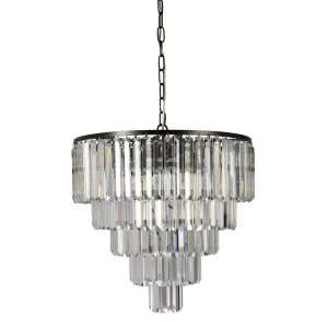 Black Fiorentino Karina Crystal Pendant (E14) 10 Light by Fiorentino, a Chandeliers for sale on Style Sourcebook