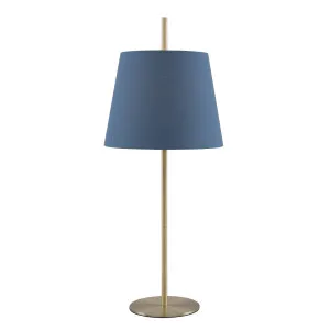 Telbix Dior 1 Light Table Lamp (E27) Antique Brass & Blue by Telbix, a Table & Bedside Lamps for sale on Style Sourcebook