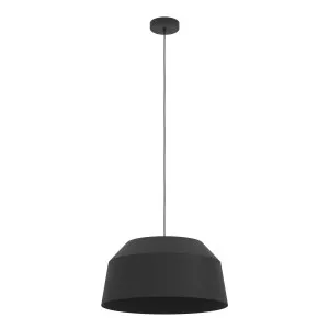 Eglo Contrisa 1 Light Large Pendant Light Black by Eglo, a Pendant Lighting for sale on Style Sourcebook