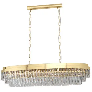 Eglo Valparaiso 13 Light Oval Crystal Pendant Gold by Eglo, a Chandeliers for sale on Style Sourcebook