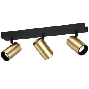 Eglo Cumaribo 3 Light Bar Spot Light Black & Gold by Eglo, a Spotlights for sale on Style Sourcebook