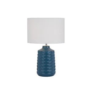 Telbix Agra Ceramic Table Lamp (E27) Blue by Telbix, a Table & Bedside Lamps for sale on Style Sourcebook