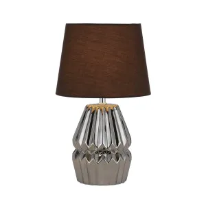 Telbix Greet Ceramic Table Lamp (E27) Chrome by Telbix, a Table & Bedside Lamps for sale on Style Sourcebook