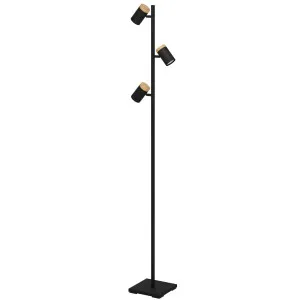 Eglo Cartagena 3 Light Floor Lamp Black and Timber by Eglo, a Floor Lamps for sale on Style Sourcebook