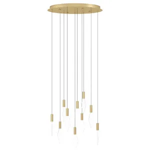 Eglo Brass Mirador Round LED Pendant 10 Light by Eglo, a Pendant Lighting for sale on Style Sourcebook