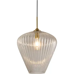 Calibo Ribbon Fluted Glass 360mm Pendant Light Clear by Calibo, a Pendant Lighting for sale on Style Sourcebook