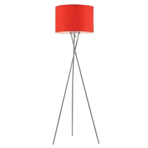 Telbix Denise Tripod With Cotton Shade Floor Lamp Red by Telbix, a Floor Lamps for sale on Style Sourcebook